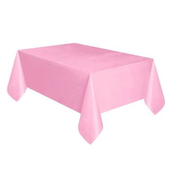 137x275cm Pink Plastic Party Tablecloth