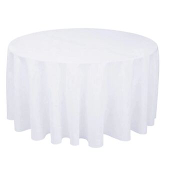 215cm White Plastic Party Tablecloth - Round