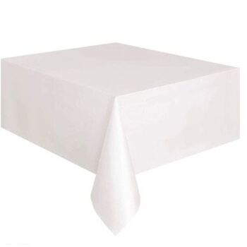 137x275cm White Plastic Party Tablecloth