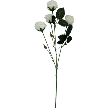 White - 63cm 4 Head Mini Rose Head Branch