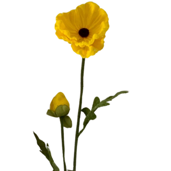 75cm Poppy Stem - Yellow