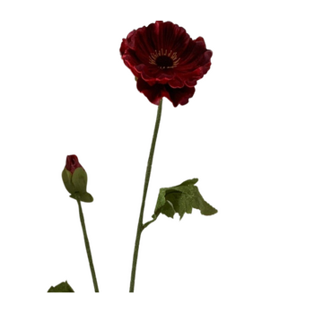 75cm Poppy Stem - Deep Red