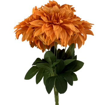 40cm - 7 Head Dahlia Bush - Autumn Orange