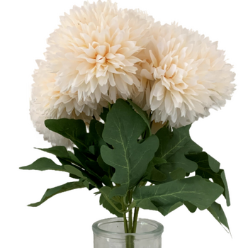 7 Head Dahlia Bouquet - Ivory
