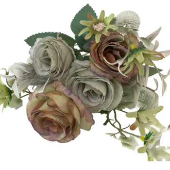 Green/Tan Rose Filler Flower Bunch