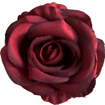 9cm Rose Flower Head - Burgundy
