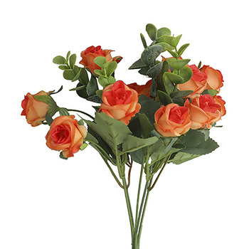 11 Head Mini Rose Filler Bunch - Orange