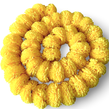 2m - Giant Marigold Garland (Diwali) - Yellow