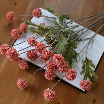 52cm - Dusty Pink Mini Artificial Chrysanthemum Pom Stem