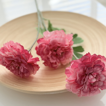 70cm Pink Artificial Ranunculus Flower Stem – 3 Head