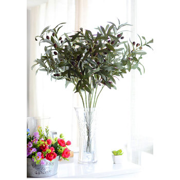 Artificial Leaf Olive Branch - Green With Fruit