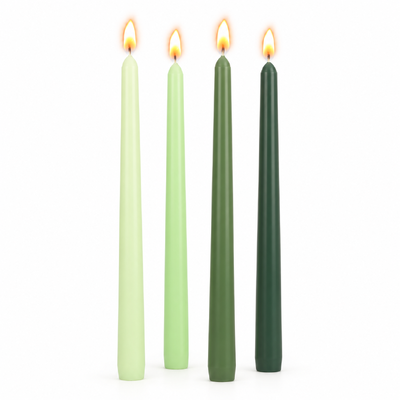 4pcs - 25cm Green Theme (Taper) Dinner Candle Romantic Candlestick