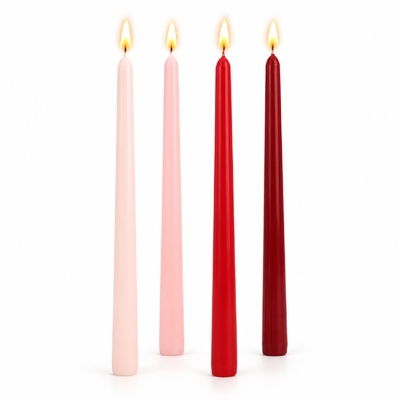4pcs - 25cm Pink/Red Theme (Taper) Dinner Candle Romantic Candlestick