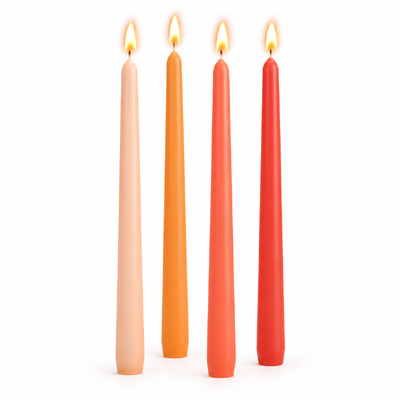 4pcs - 25cm Orange Theme (Taper) Dinner Candle Romantic Candlestick