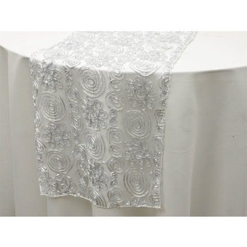 COUTURE Tulle Satin Table Runner - Silver