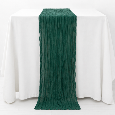 Extra Long 4m Hunter Cheesecloth Table Runner 90x400cm