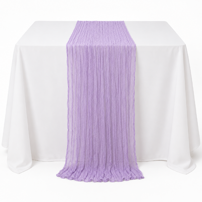 Extra Long 4m Light Purple Cheesecloth Table Runner 90x400cm