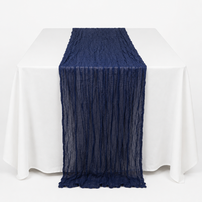 Extra Long 4m Navy Cheesecloth Table Runner 90x400cm