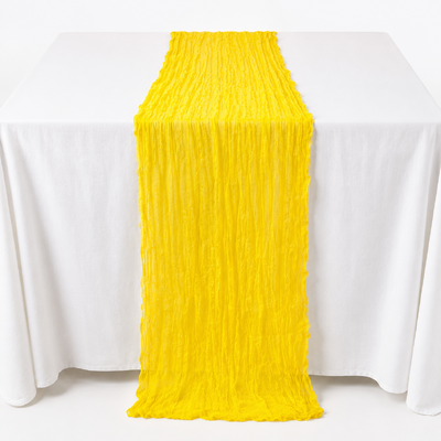 Extra Long 4m Yellow Cheesecloth Table Runner 90x400cm