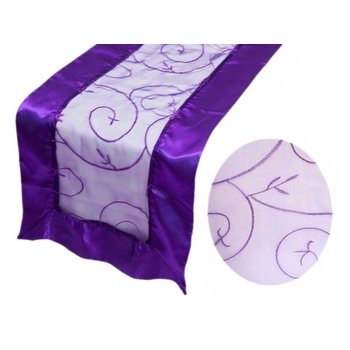 Table Runner (Embroidered Organza) - Purple