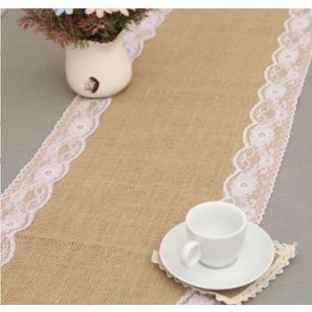  Jute & Lace Table Runner - Shabby Chic Country