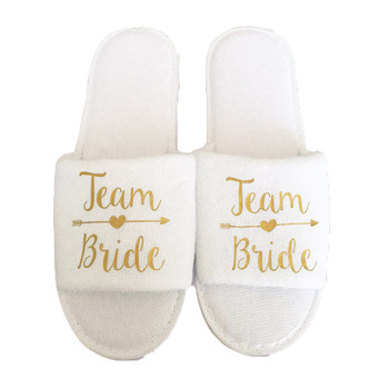 Team Bride - White Waffle Spa Slippers