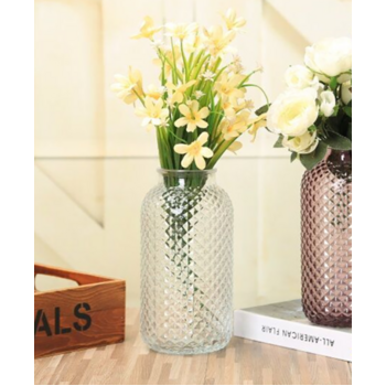 21cm Glass Flower Vase - Clear