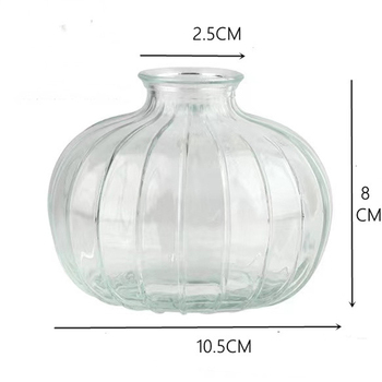 Clear Glass Round Bud Vase - 10cm x 8cm