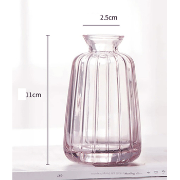 Pink Glass Bud Vase - 6.5cm x 11cm