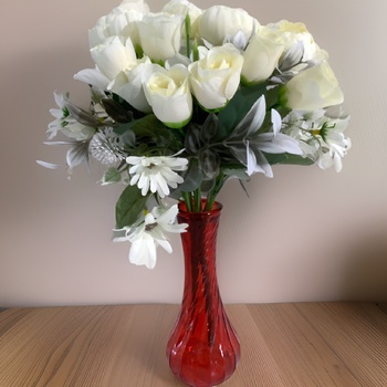 Red Glass Bud Vase - 16cm