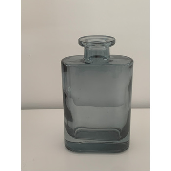 12cm - Smoke Blue Glass Bottle - Hip Flask Shape