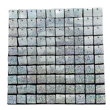 thumb_White/Silver Tiger Print Sequin Hollographic Shimmer Panel Backdrop Wall