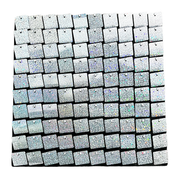 thumb_White/Silver Leopard Print Sequin Hollographic Shimmer Panel Backdrop Wall