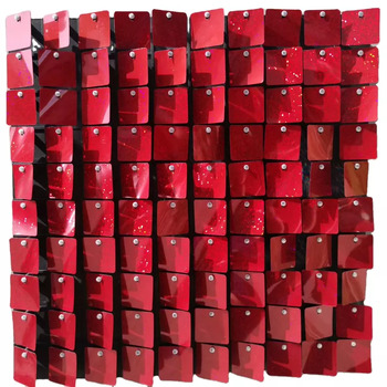 RED Sequin Holographic Shimmer Panel Backdrop Wall/Curtain