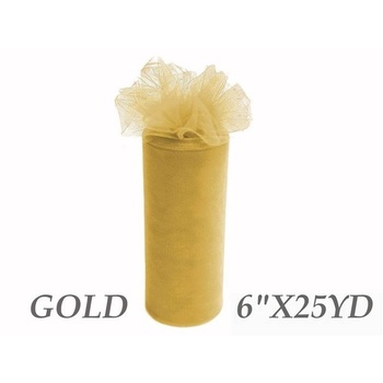 6inch x 25yd Tulle Roll - Gold