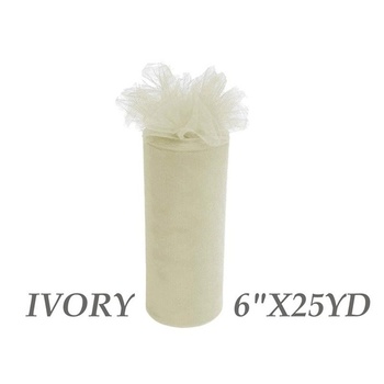 6inch x 25yd Tulle Roll - Ivory (29)