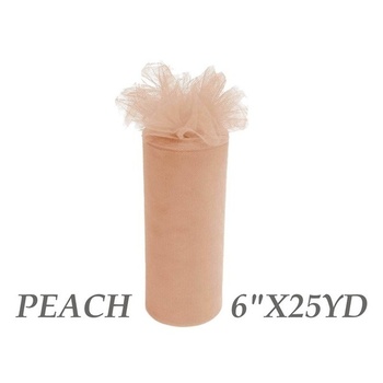6inch x 25yd Tulle Roll - Peach