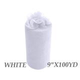 9inch x 100yd Tulle Roll - White (22)