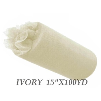 15inch x 100yd Tulle Roll - Ivory (29)