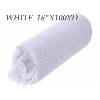 18inch (45cm) x 100yd Tulle Roll - White 