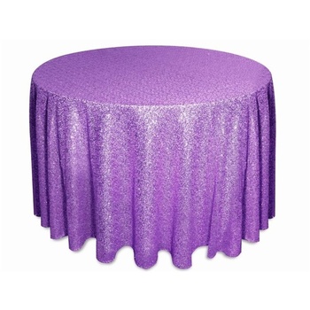 275cm Round Sequin Tablecloth - Purple