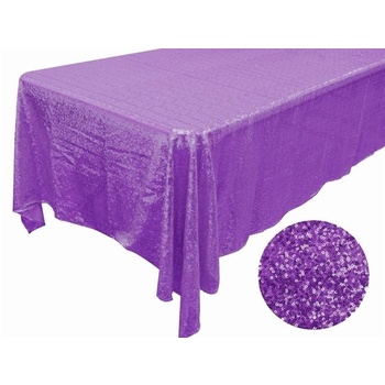 228x396cm Full Sequin Tablecloth - Purple