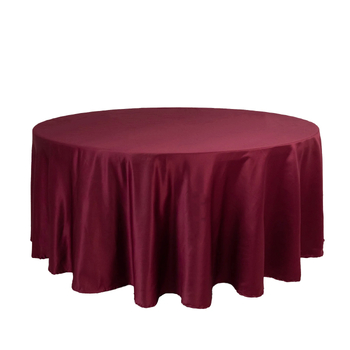 275cm Round Satin Tablecloth - Burgundy