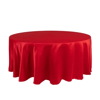 275cm Round Satin Tablecloth - Red