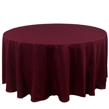 305cm Polyester  Round Tablecloth - Burgundy