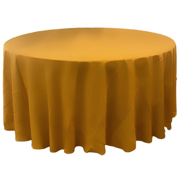 thumb_305cm Polyester Round Tablecloth - Gold