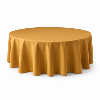 Round Tablecloth 305cm Gold Polyester