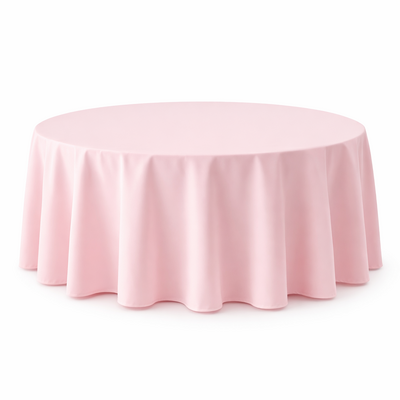 Round Tablecloth 305cm Pink Polyester