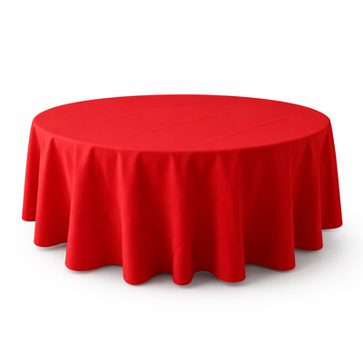Round Tablecloth 305cm Red Polyester