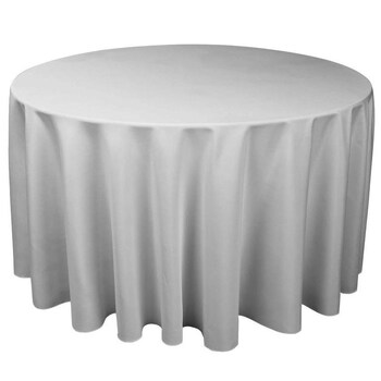 305cm Polyester Round Tablecloth - Silver (grey)